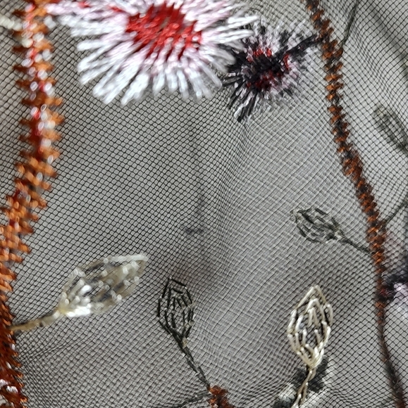 Floral Embroidered Black Dress - Picture 6 of 12